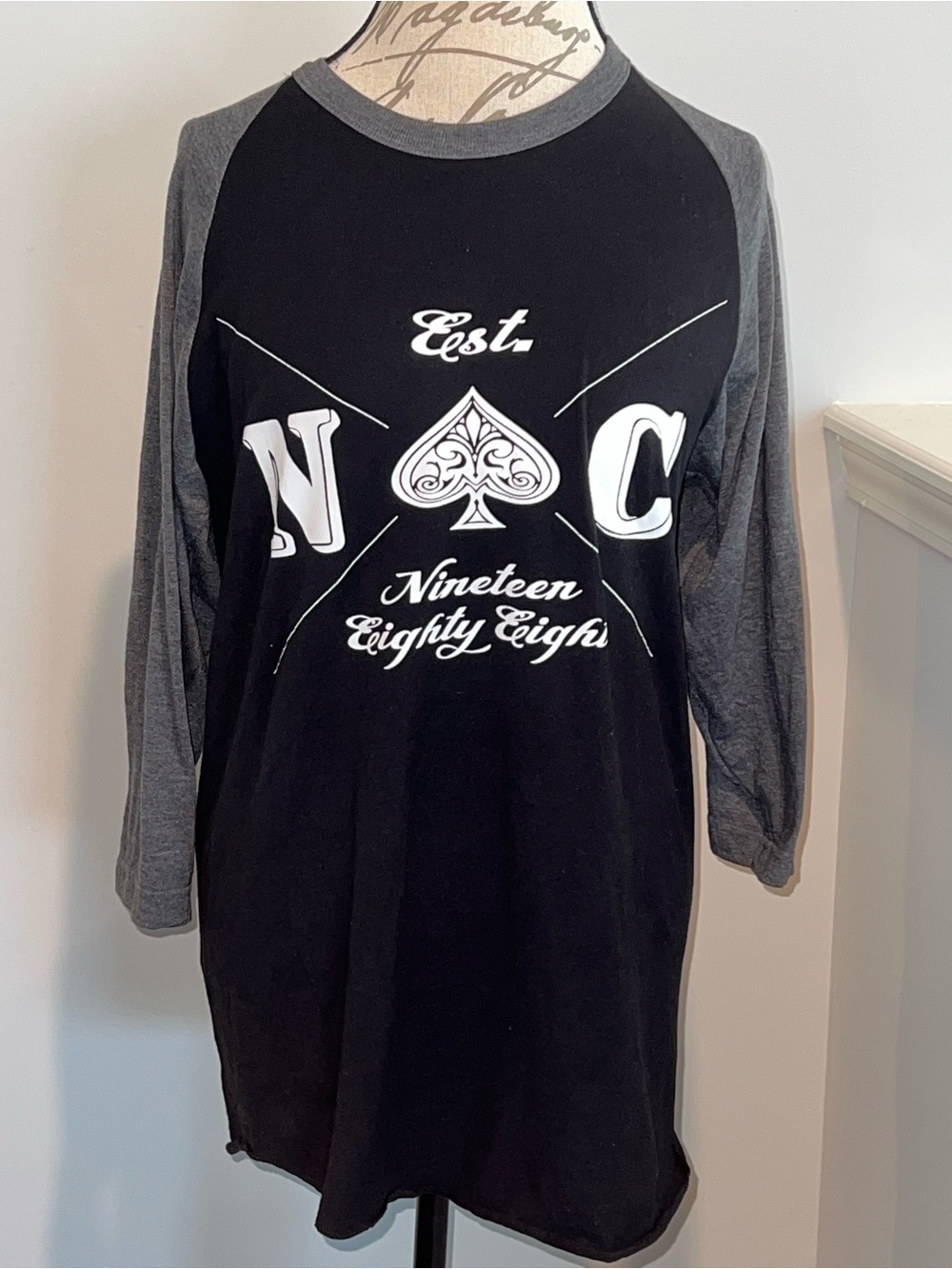 Tultex Black Tee with Gray Trim